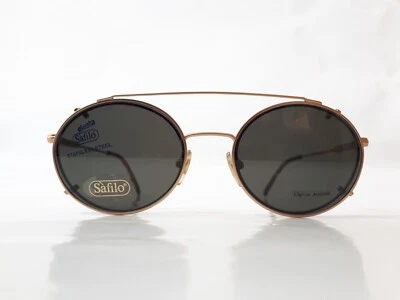 Safilo Eyeglasses women men brown round own clip on vintage mod.3826 NOS - Image 1 of 4