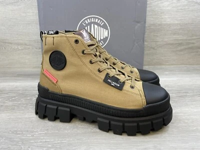 Palladium Revolt Hi Womens Boot 10 Brown Combat Platform High Top Military Shoes - Image 1 of 4