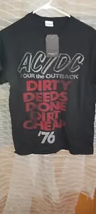 Camiseta AC/DC Tour The Outback Dirty Deeds Done Dirt barata 76, pequeña - Imagen 1 de 7