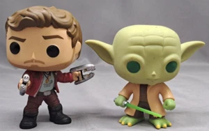 Funko POP Star Wars #02 Yoda No Box + Guardians Of The Galaxy Volume 2 - Picture 1 of 7