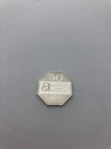 GAMING CASINO STERLING SILVER PROOF COIN - 50 GUILDER ARUSINO CASINO - Picture 1 of 4