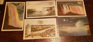 5 Niagara and Horseshoe falls Linen Post cards, Unused #81 - Picture 1 of 9