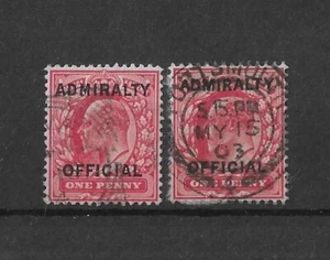 GB 1903-04 1d Funcionarios del Almirantazgo - Ambos tipos ""M"" usados - Imagen 1 de 2