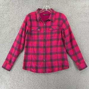 Prana kariertes Flanell Fleece Langarm Druckknopf Hemd Damen XS LESEN - Bild 1 von 11