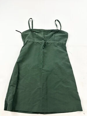 Vestido vintage La Belle para mujer 11 verde nailon lazo cintura correa de espagueti cremallera trasera Foto 1 de 4