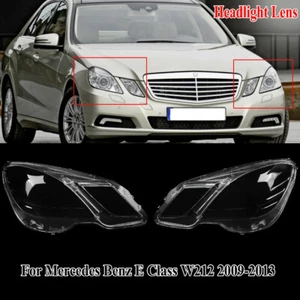 LH&RH Headlamp Headlight Lens Cover For 2009-2012 Mercedes Benz E Class W212 - Picture 1 of 10