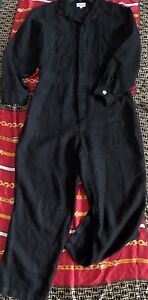 Mate The Label Women’s 100% Linen Long Sleeve Jumpsuit Black Size XL NWOT ($248)