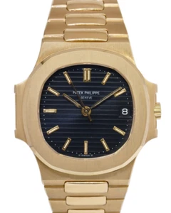 Patek Philippe Nautilus 18k Yellow Gold Black Dial 37.5mm Watch +Archive 3800/1 - Picture 1 of 12