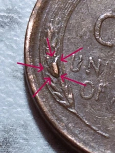 Lincoln Wheat Cent 1952 P troquel chip error en el reverso BIN227 - Imagen 1 de 3