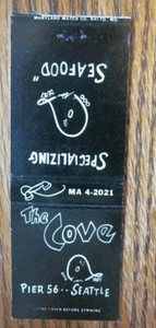 SEATTLE, WASHINGTON: THE COVE SEAFOOD RESTAURANT MATCHBOOK MATCHCOVER -E - Picture 1 of 1