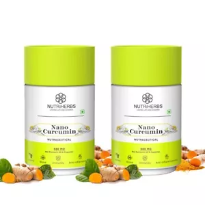2X Nano Curcumina 500mg Con Extracto Puro De Cúrcuma Para Piel Y Cabello - 120 Cápsulas - Imagen 1 de 7