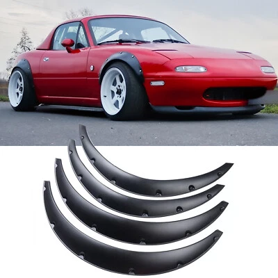 For Mazda MX5 Miata 4 X Wheel Arches Fender Flares Extra Wide Body Kit Black Foto 1 de 4