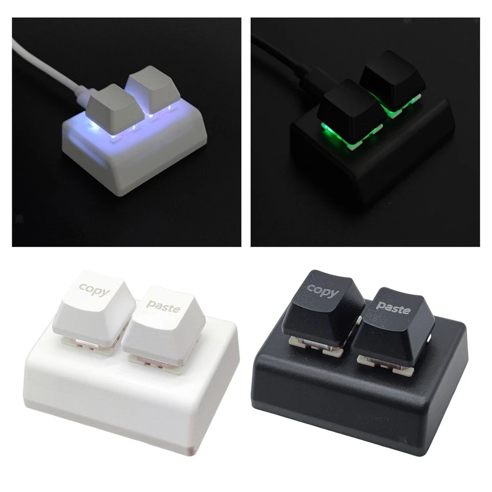 2 Key Keyboard Copy and Paste Programming, Mini Mechanical 2 Key Gaming Keyboard - Image 1 of 1