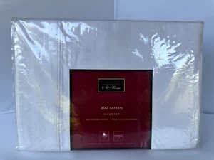 New Bloomingdale's at Home Sateen Sheet Set Twin White Luxury Cotton - Picture 1 of 12