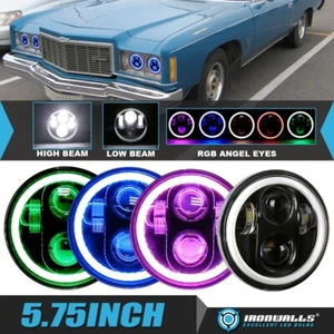 4X 5.75"inch LED Headlights RGB Angel Eyes Hi-Lo for 1958-1975 Chevrolet Bel Air - Picture 1 of 12