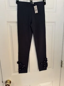 Girls Navy Crewcuts Size 8 Leggings with flowers on the bottom of legs - Picture 1 of 6