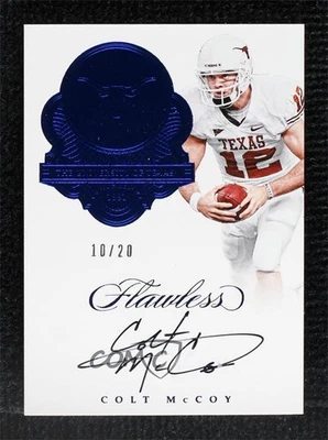 2017 Flawless Collegiate Team Logo Signatures Sapphire 10/20 Colt McCoy Auto - Image 1 of 3