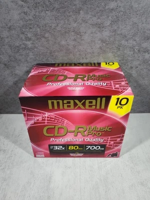 Brand New Sealed Maxell CD-R Music Pro Professional Quality 700MB 80min 10-Pack - Image 1 of 4