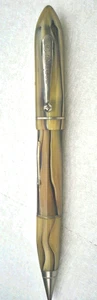 Oversized (6 inches) "PIERCE" Butterscotch/Chrome Trim Fountain Pen/Pencil Combo - Picture 1 of 23
