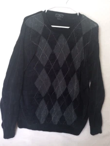 Dockers Navy Blue Gray Argyle Sweater Mens XL - Picture 1 of 6