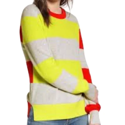 Suéter a Rayas French Connection Gris Amarillo Naranja Algodón Talla M Foto 1 de 4