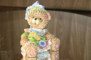 CHERISHED TEDDIES Girl bear figurine resin pink bloomers Vtg 1990's estate sale - Picture 1 of 8