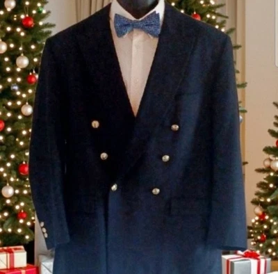 Blazer Giannetos Personalizado Hecho a Mano Lana Cachemira Doble Pecho 42L Foto 1 de 4