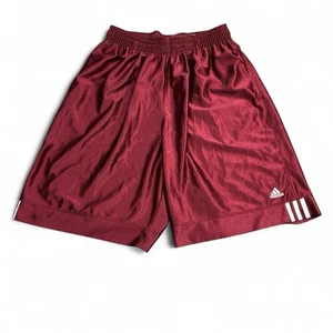 Pantalones Cortos Adidas De Colección Para Hombre Medianos Rojo Brillante Deslumbrante Baloncesto Sedoso Sueltos Y2K - Imagen 1 de 7