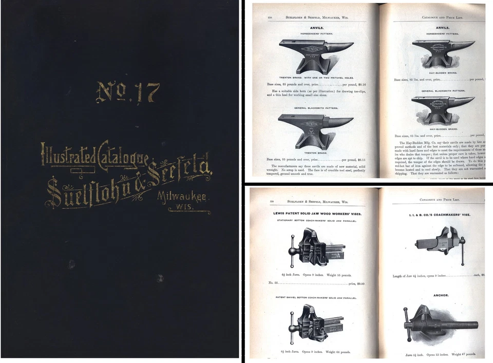 Orig. Catálogo 1895 de "Herrajes para carro y vagón - Milwaukee - mjdtoolparts" Foto 1 de 1