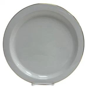 12.5" Bone Сhina Plate with décor Dinner Plate with Gold Trim - Picture 1 of 3