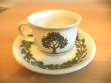 THOMAS GERMAN quality PORCELAIN small green & white tree CUP & SAUCER espresso