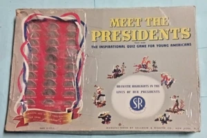 1950 SELCHOW & RIGHTER Co. NEW YORK NY MEET THE PRESIDENTS Quiz Game Complete - Picture 1 of 16