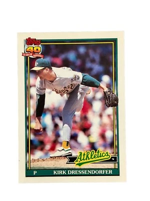 Brand New: Vintage 1991 topps Traded Kirk Dressendorfer Oakland Athletics Rookie - Image 1 of 2
