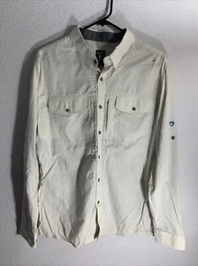 Kuhl Shirt Men Large Beige Airspeed Roll Tab Long Sleeve Vented Fishing Hiking  - Picture 1 of 9