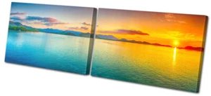 Sonne Meer Strand Frieden Ozean Landschaften MULTI LEINWAND WANDBILD Bild Druck - Bild 1 von 1