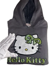 Vintage Sanrio Hello Kitty Green Graphic SpellOut Hoodie Gr. XS Pullover - Bild 1 von 7