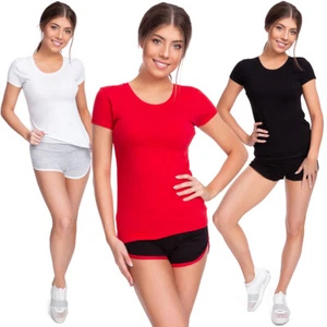 Womens Basic Two-Colour Summer Set T-shirt + Shorts Casual Sport Gym Kit FZ137 - Picture 1 of 10