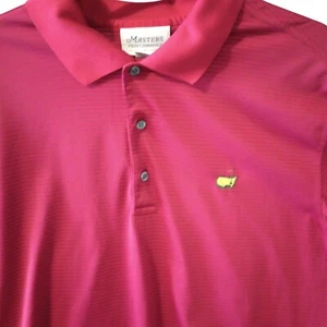 Camisa polo a rayas rojas y azules The Masters Performance L para hombre manga corta - Imagen 1 de 7