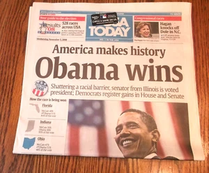 USA Today Nov 5, 2008 America Makes History Obama Wins - Picture 1 of 5