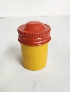 Vintage Kodak Yellow & Orange 35mm Metal Film Canister Tin Mint - Picture 1 of 4