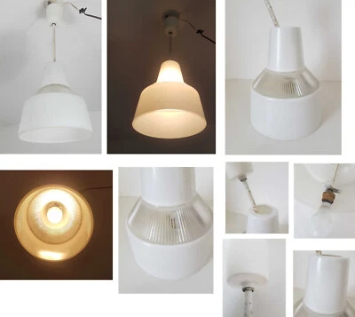 Suspension holophane années 60 globe en verre épais  - Photo 1/4