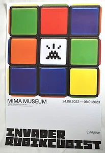 SPACE INVADER RUBIKCUBIST MIMA EXHIBITION POSTER, 2022 - Picture 1 of 2