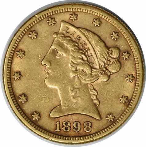 1898-S $5 Gold Liberty Head EF Uncertified #255 Cover