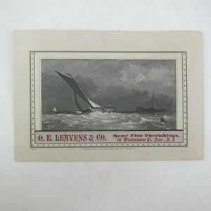 Victorian Trade Card O.E. Leavens & Co Providence RI Nore Lichtschiff Boot Themse - Bild 1 von 12