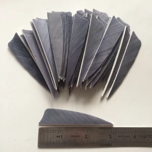 50PCS 3inch Gray Shield Archery Fletches Fletching Arrow Feathers RW LW - Picture 1 of 6