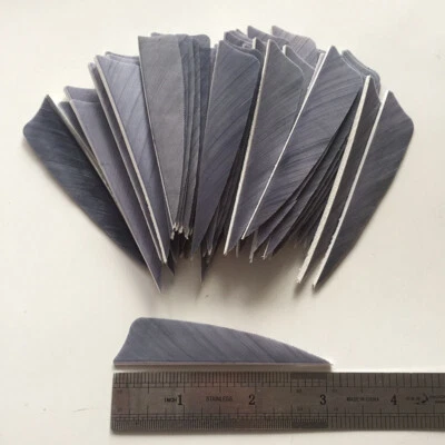 50PCS 3inch Gray Shield Archery Fletches Fletching Arrow Feathers RW LW - Image 1 of 4