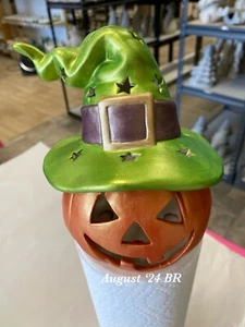 Ceramic Pumpkin Light With Your Battery Tea Light, Hand Made - Picture 1 of 3