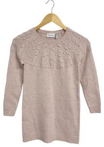 Children Place girls sweater dress plush pink long sleeve size 7/8 - Picture 1 of 11