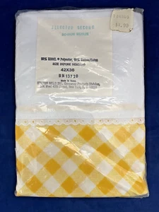 NOS Vtg Selected Second Yellow White Gingham Vichy Check Ruffle Pillowcases Set - Picture 1 of 3