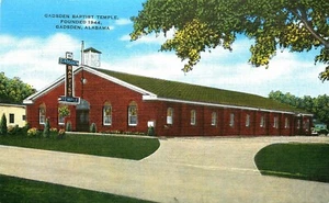 BAPTISTENTEMPEL, GADSEN, ALABAMA, ALTE POSTKARTE - Bild 1 von 2